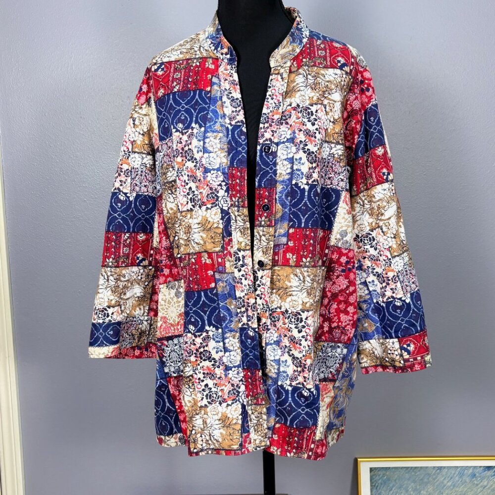 CJ Banks Button Up Top - Stretchy